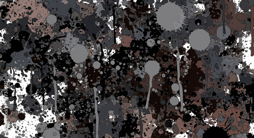 Abstract splatter background vector, black, gray, brown spots