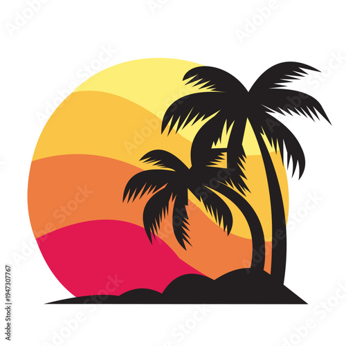 a vector image of a view of the ocean and the beauty of the surrounding nature, very suitable to be used as a poster for activities