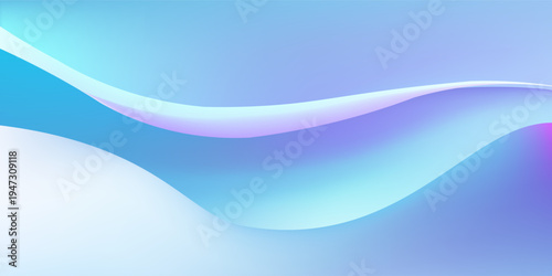 Abstract vector wavy lines flowing smooth curve purple blue gradient color in concept of luxury, technology, modern.