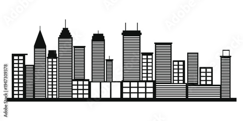City skyline with buildings urban cityscape