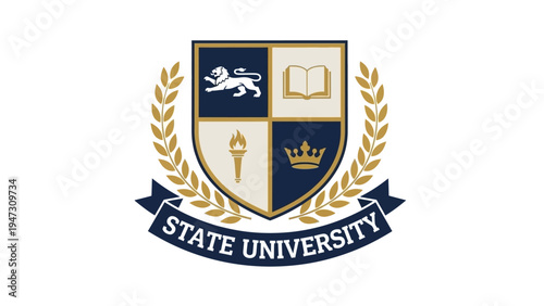 фотографія Classic academic emblem symbolizing dedication to higher education, intellectual