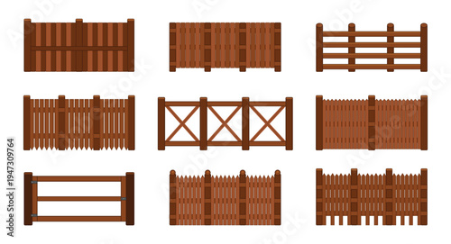Wood fence set