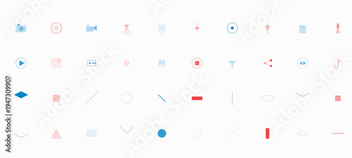 Minimalist Geometric Abstract Icons and Shapes for Modern Digital Design Elements