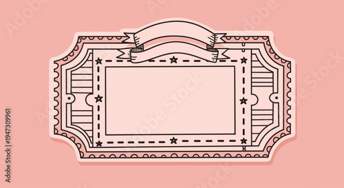 Vintage movie ticket stub template design
