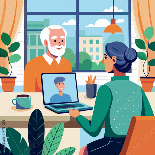 Remote video call with family members