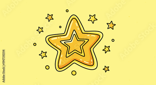 Golden star shape with outline