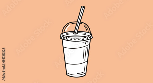 Frozen drink with a straw