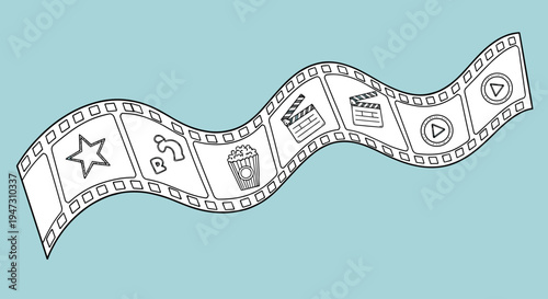 Film Strip with Social Media Icons