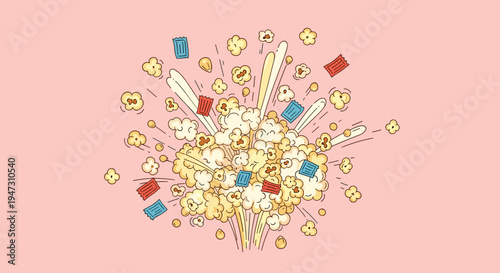 Colorful confetti and party poppers exploding