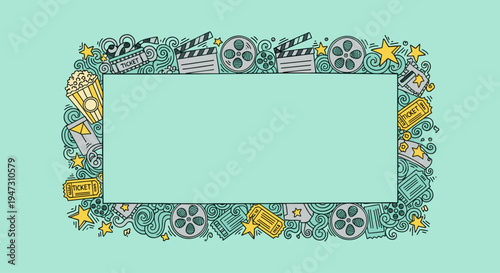Colorful decorative frame border design
