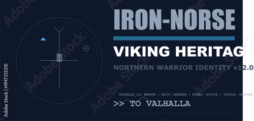 Modern Viking Norse Heritage Typography Graphic Design Illustration Concept Artwork
