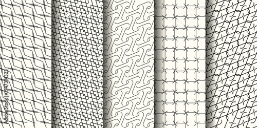 Elegant black and white geometric patterns for stylish design projects.