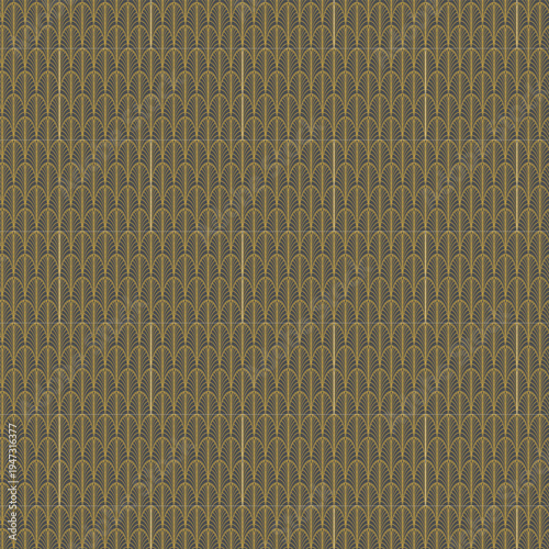 Elegant golden art deco pattern on a dark background, perfect for vintage-themed designs.