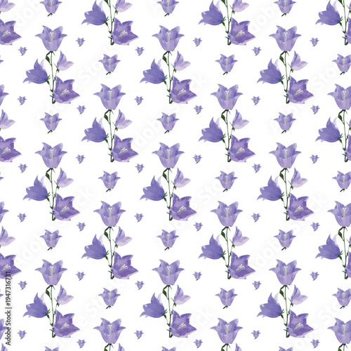 Elegant seamless pattern featuring delicate lavender flowers on a white background.