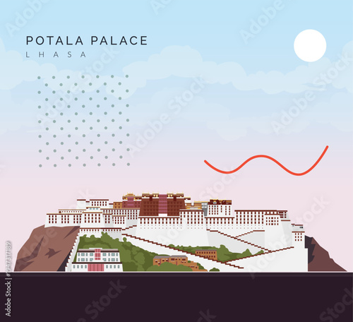 Potala Palace - Lhasa - e Tibet Autonomous Region - Stock Illustration  