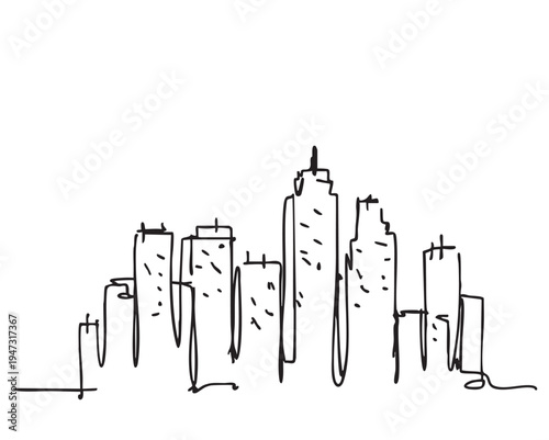 High rise building sketch. Doodles