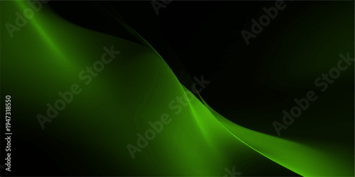 Abstract green wave background featuring a bright digital curve design with eco nature lines and motion energy effects for a modern vector illustration backdrop