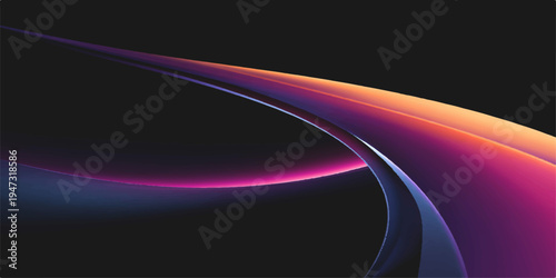 A bright abstract purple background features glowing flowing lines and colorful waves of light and energy in a motion design illustration that creates a vibrant textured wallpaper backdrop