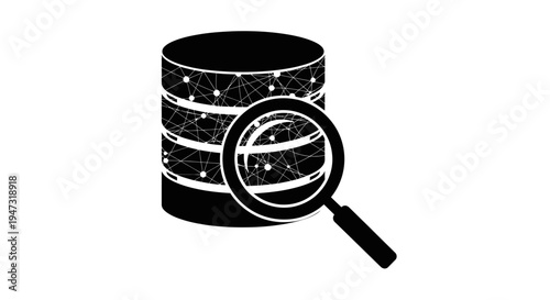 Magnifying glass on a barrel.