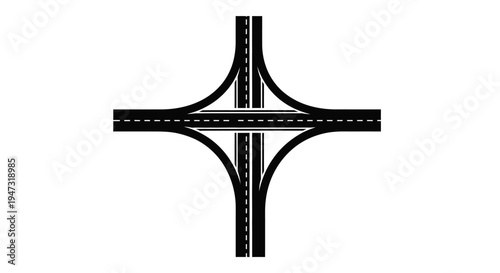 Interchange highway road junction structure.