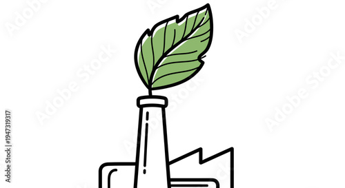 Green Leaf on Industrial Pipe Factory.