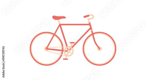 Red bicycle with thin frame design.