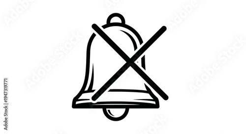 Muted Bell Icon with Cross Symbol.