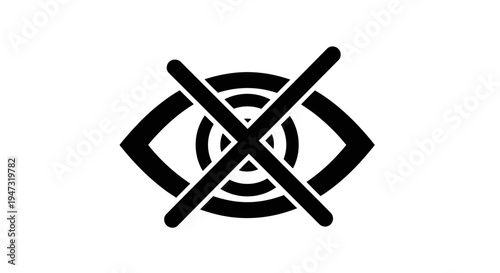 No surveillance eye symbol icon.
