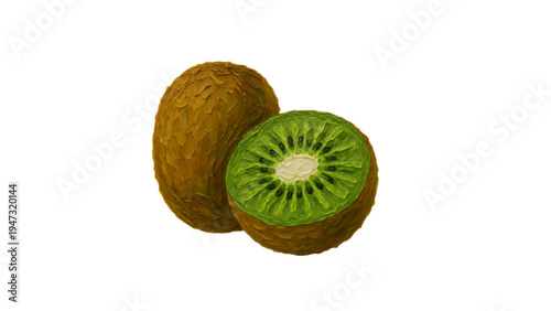 kiwi fruit on a white background