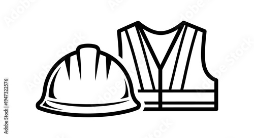 Hard hat and safety vest combo.