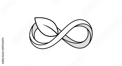 Infinity symbol with leaf design.