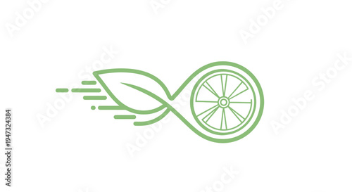 Green leaf and citrus logo symbol.