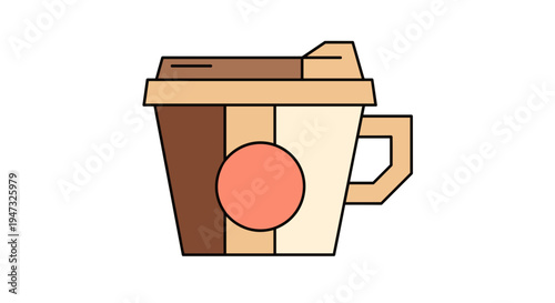 Takeaway coffee cup with lid modern to go coffee mug takeaway hot drink vector illustration