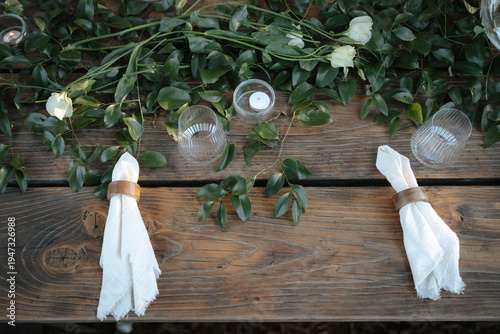 Beautiful garden at sunset