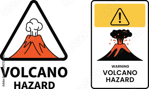 Volcano hazard warning signs