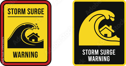 Storm surge warning signs for coastal safety