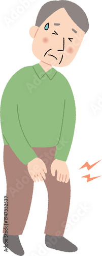 膝が痛む高齢男性
