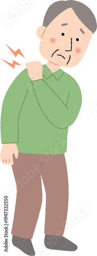 肩が痛む高齢男性