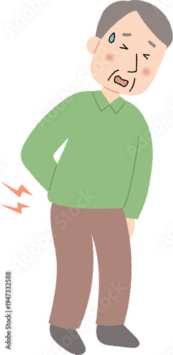 腰が痛む高齢男性