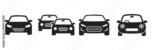 Cars icon set. Traffic jam , automobile, car, driving, transport. Auto symbol on white background - stock vector.
