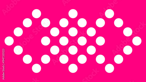 Abstract wave circle pattern on bright pink background, geometric dotted seamless texture
