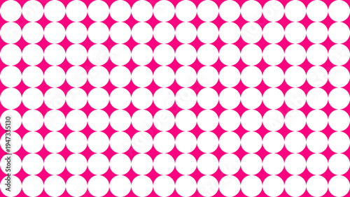 Minimal geometric circle seamless pattern on pink background, modern dotted texture