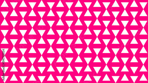 Abstract triangle seamless pattern on bright pink background, modern geometric texture