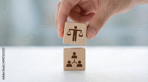 Integrating ethical governance and legal compliance within business organizations, symbolizing fairness and responsible management practices for corporate success and integrity