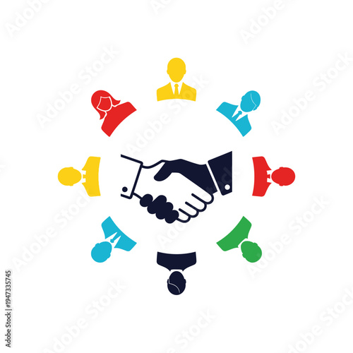 Partnership and teamwork concept with handshake.
