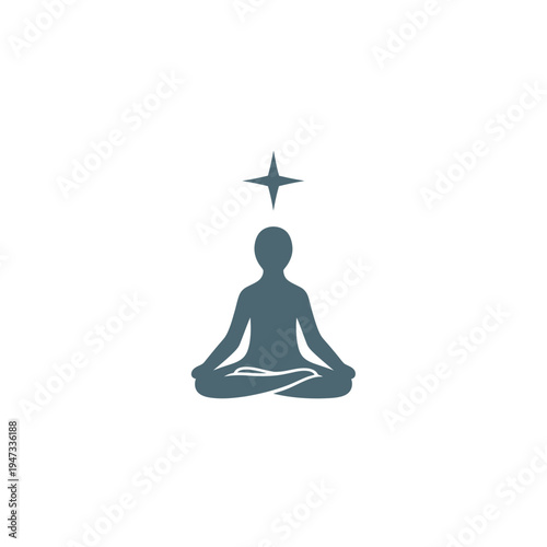 A person meditating in lotus position.