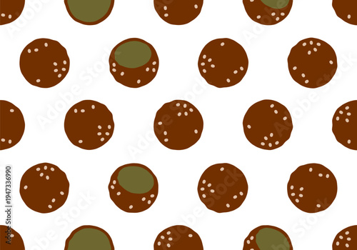 Seamless pattern with falafel. Background with Falafel ball. Falafel traditional Middle Eastern food. Falafel Restaurant. Middle Eastern Cuisine. Arabic Israel Vegetarian Healthy Fast Food