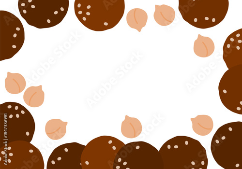 Falafel Restaurant. Falafel frame for falafel restaurants. Background with Falafel ball. Falafel traditional Middle Eastern food.