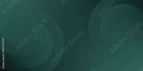 A dark green background with smooth, overlapping circles. The background is green with a gradient texture, creating a modern, abstract style. Minimal abstract circles vector gradient background