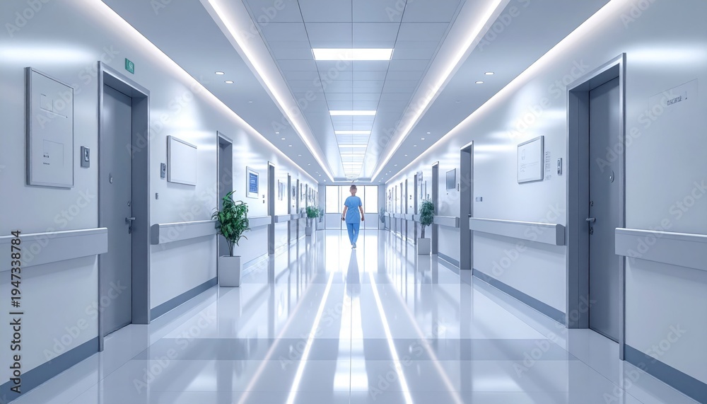 Obraz premium Hospital corridor perspective